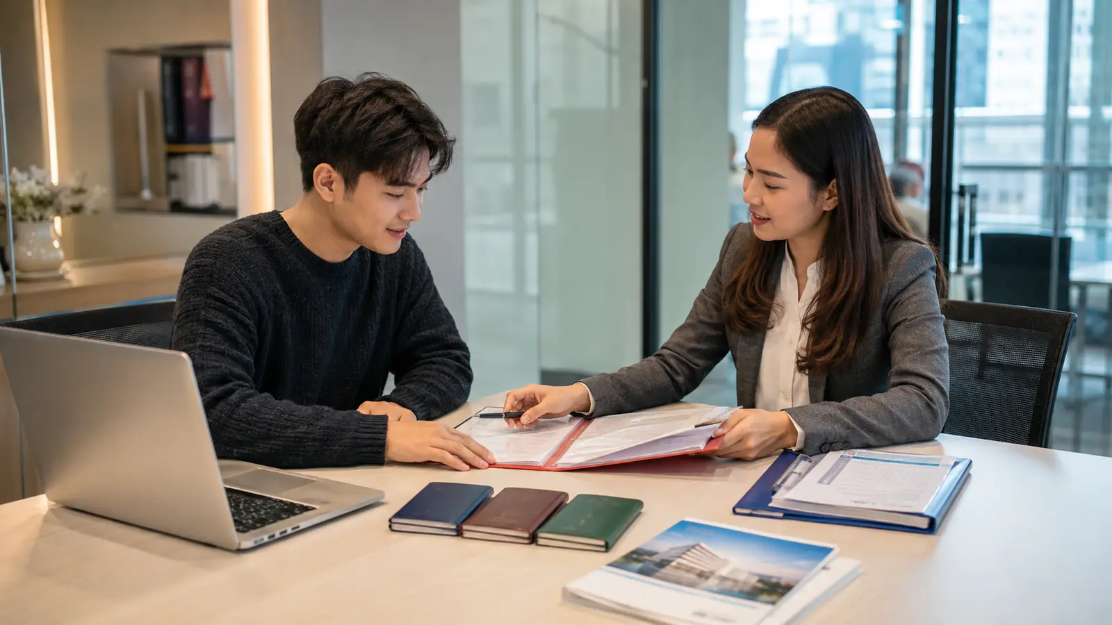 Minh họa hoạt động tư vấn hồ sơ hành chính và lộ trình học tập tại Hàn Quốc
