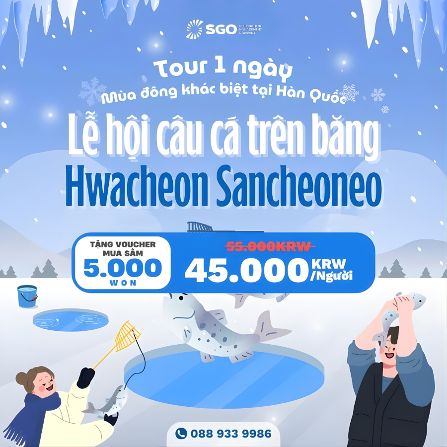 Ảnh minh họa: Lễ hội câu cá trên băng Hwacheon Sancheoneo 2026 – Lễ hội mùa đông lớn nhất Hàn Quốc